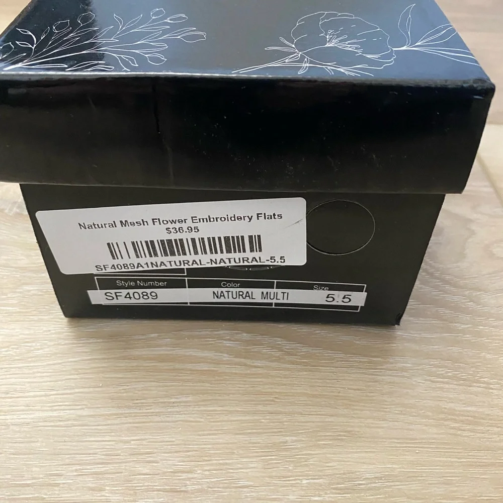 Atalina Embroidered Floral Mesah Mary Jane Flats - Nude/Blush - NWT - Picture 10 of 10
